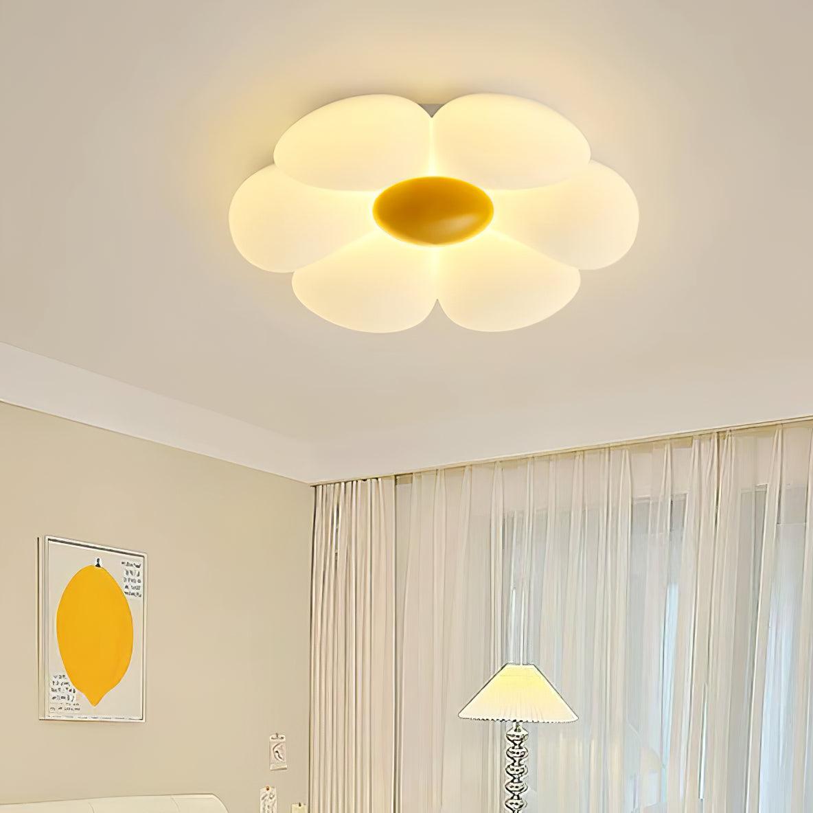 Solara Six-Petal Flower Ceiling Light for Children's Room