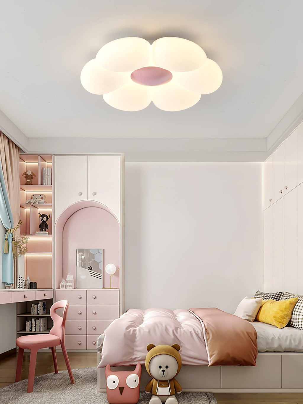 Solara Six-Petal Flower Ceiling Light for Children's Room