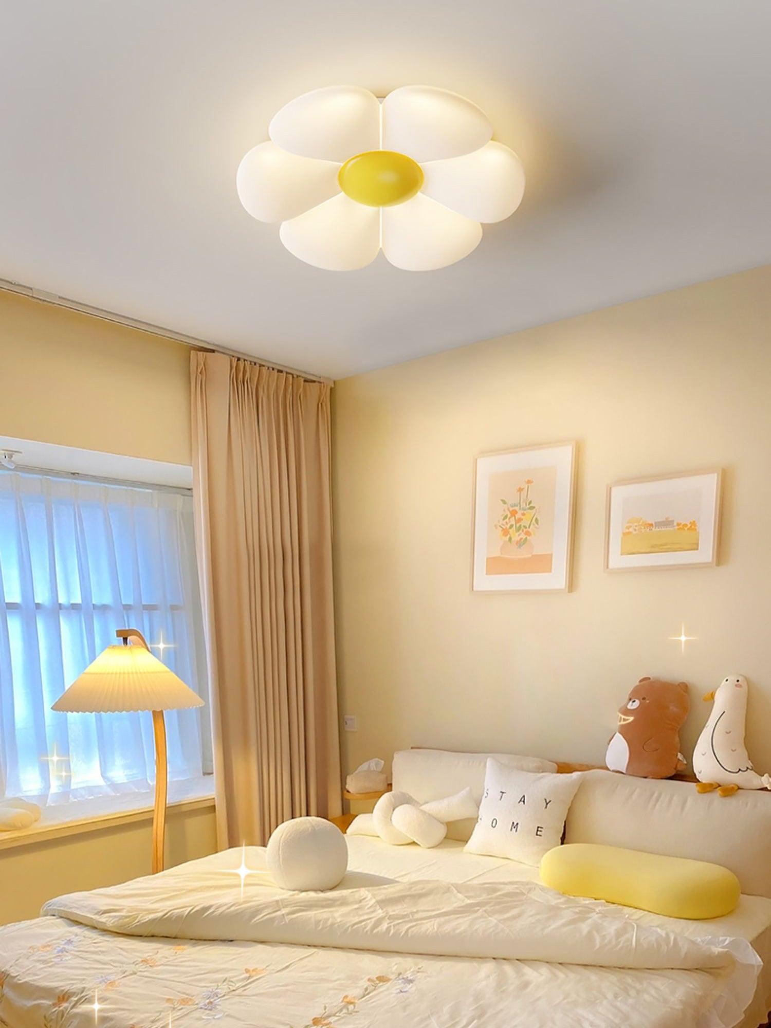 Solara Six-Petal Flower Ceiling Light for Children's Room