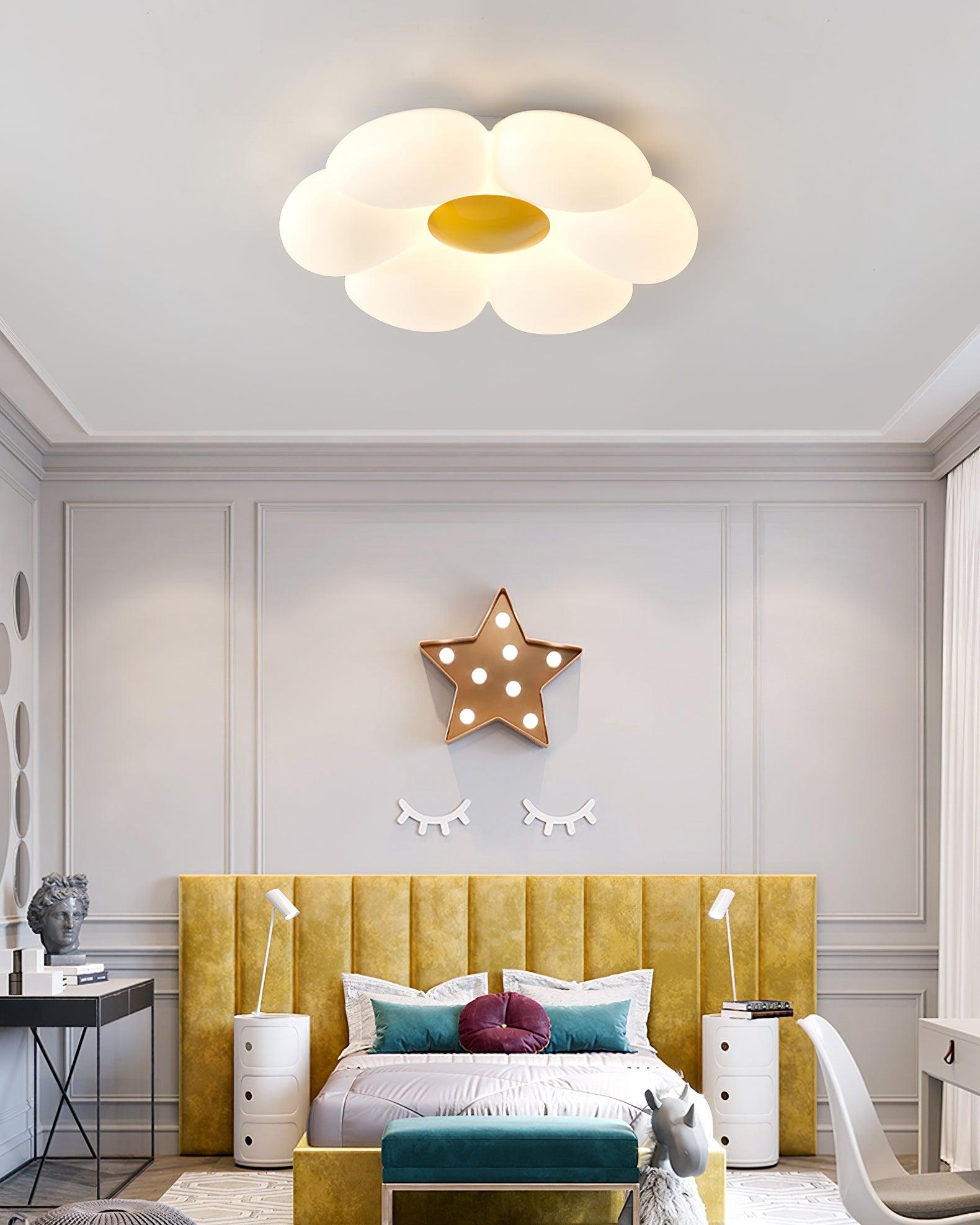 Solara Six-Petal Flower Ceiling Light for Children's Room