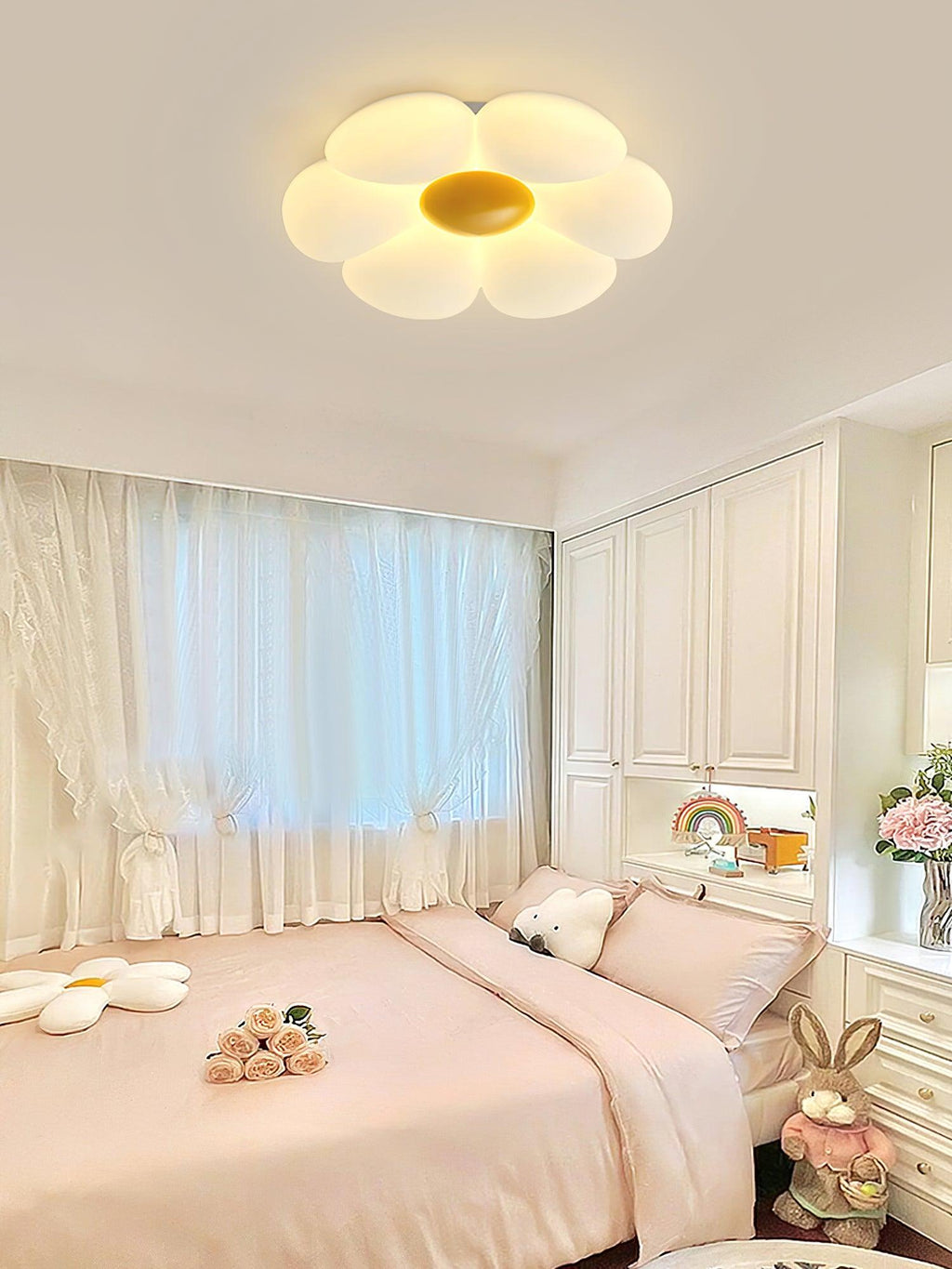 Solara Six-Petal Flower Ceiling Light for Children's Room