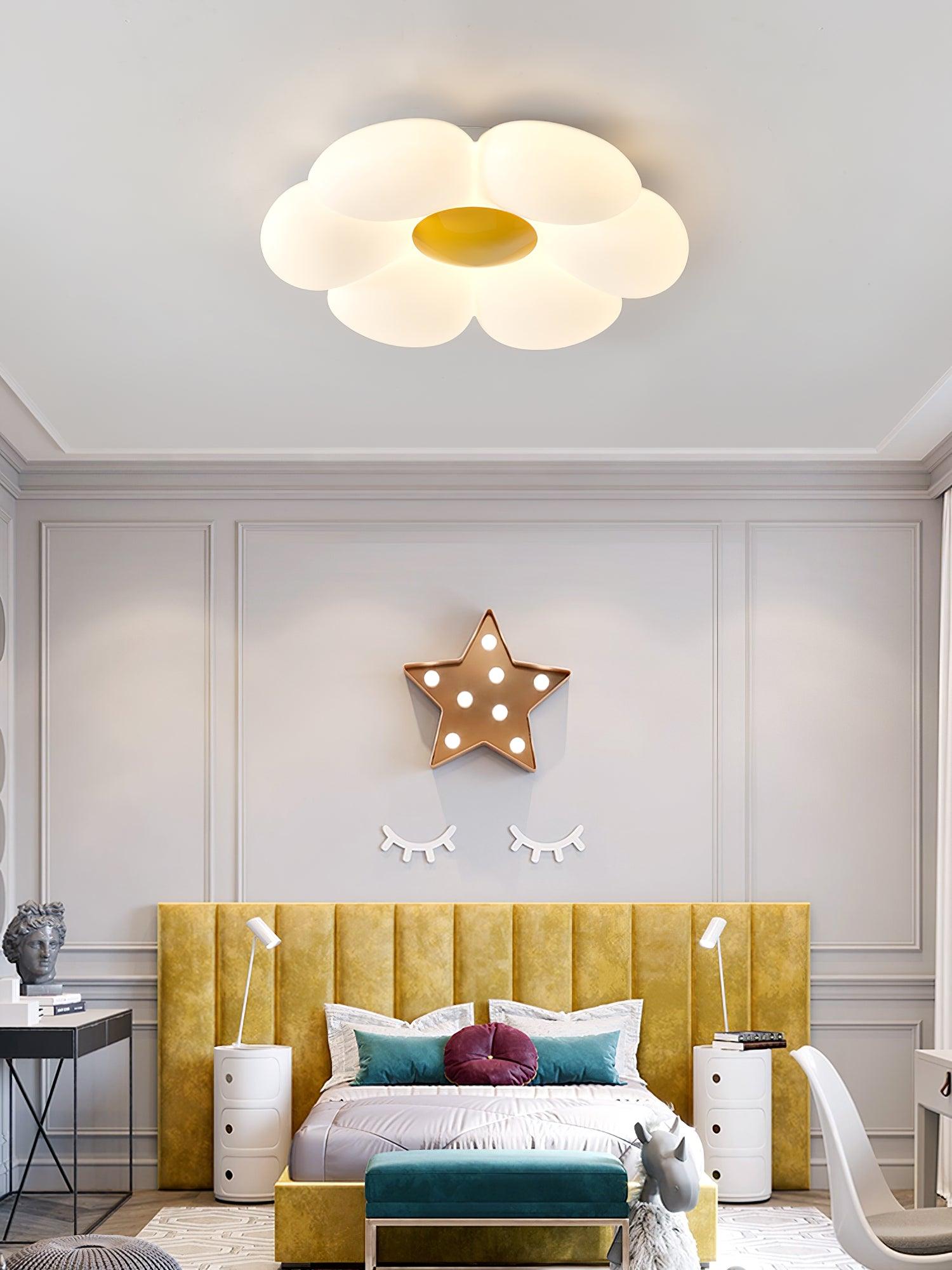 Solara Six-Petal Flower Ceiling Light for Children's Room
