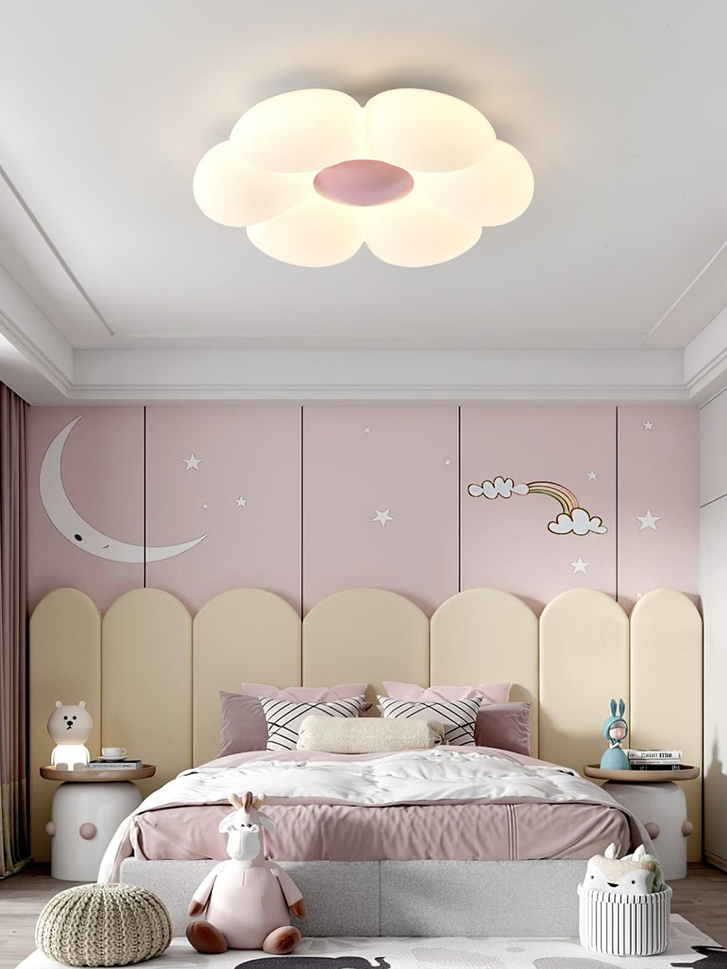 Solara Six-Petal Flower Ceiling Light for Children's Room