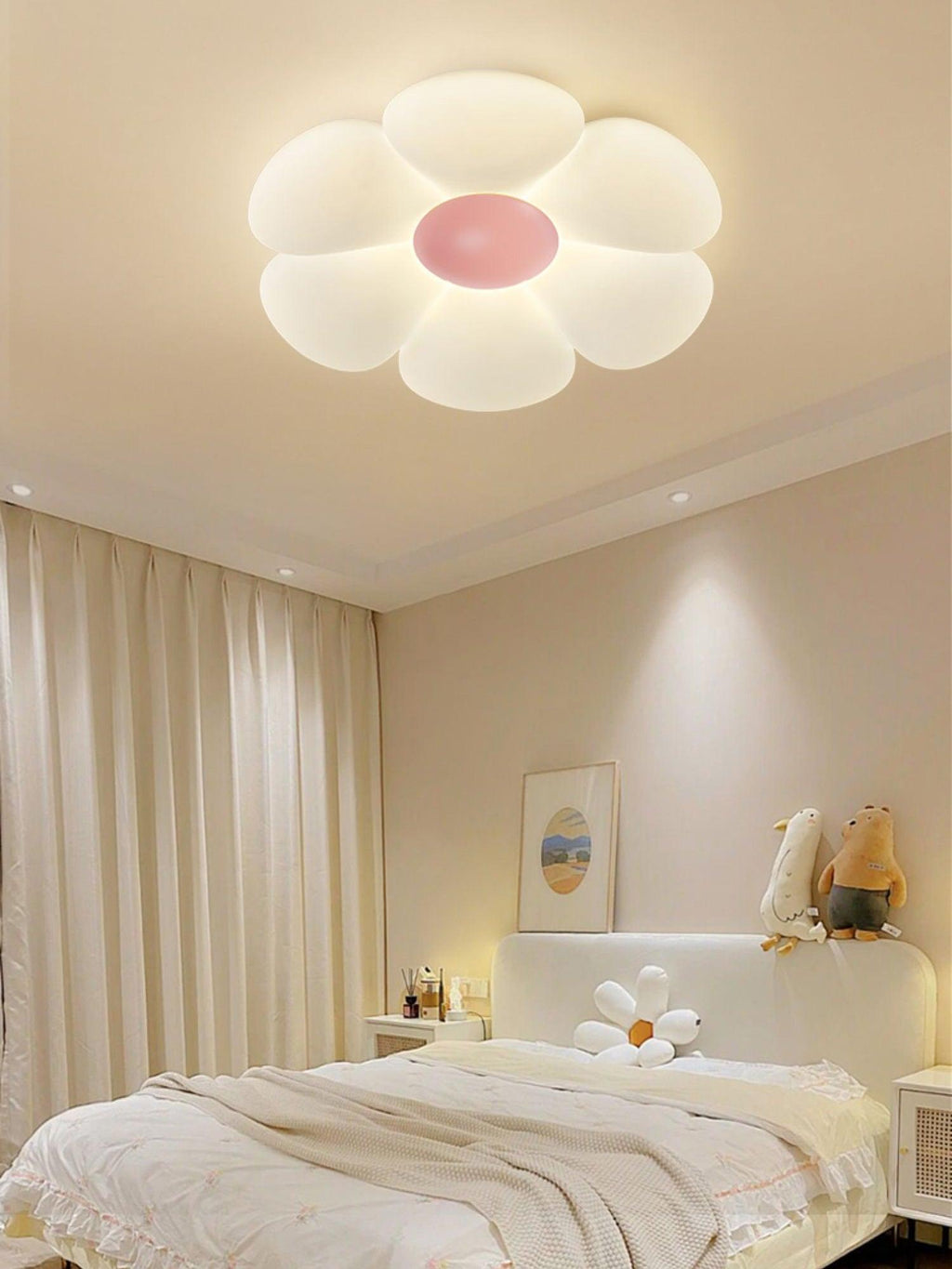 Solara Six-Petal Flower Ceiling Light for Children's Room