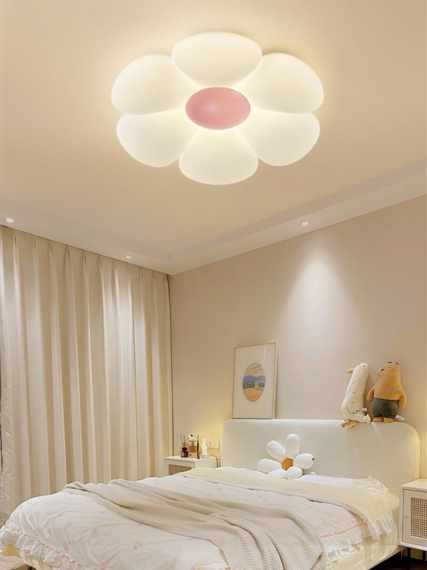 Solara Six-Petal Flower Ceiling Light for Children's Room