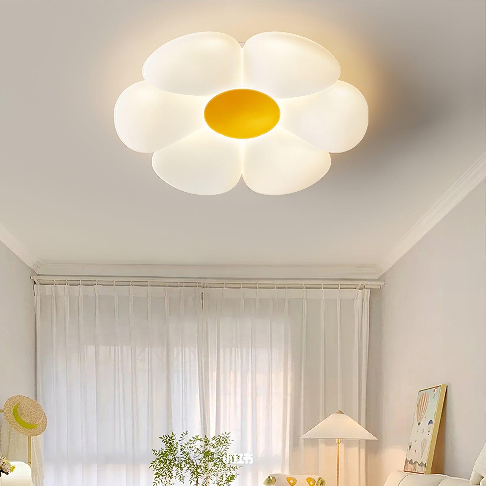 Solara Six-Petal Flower Ceiling Light for Children's Room
