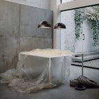 Elegant Black Dome Suspension with Embossed Plaster Interior