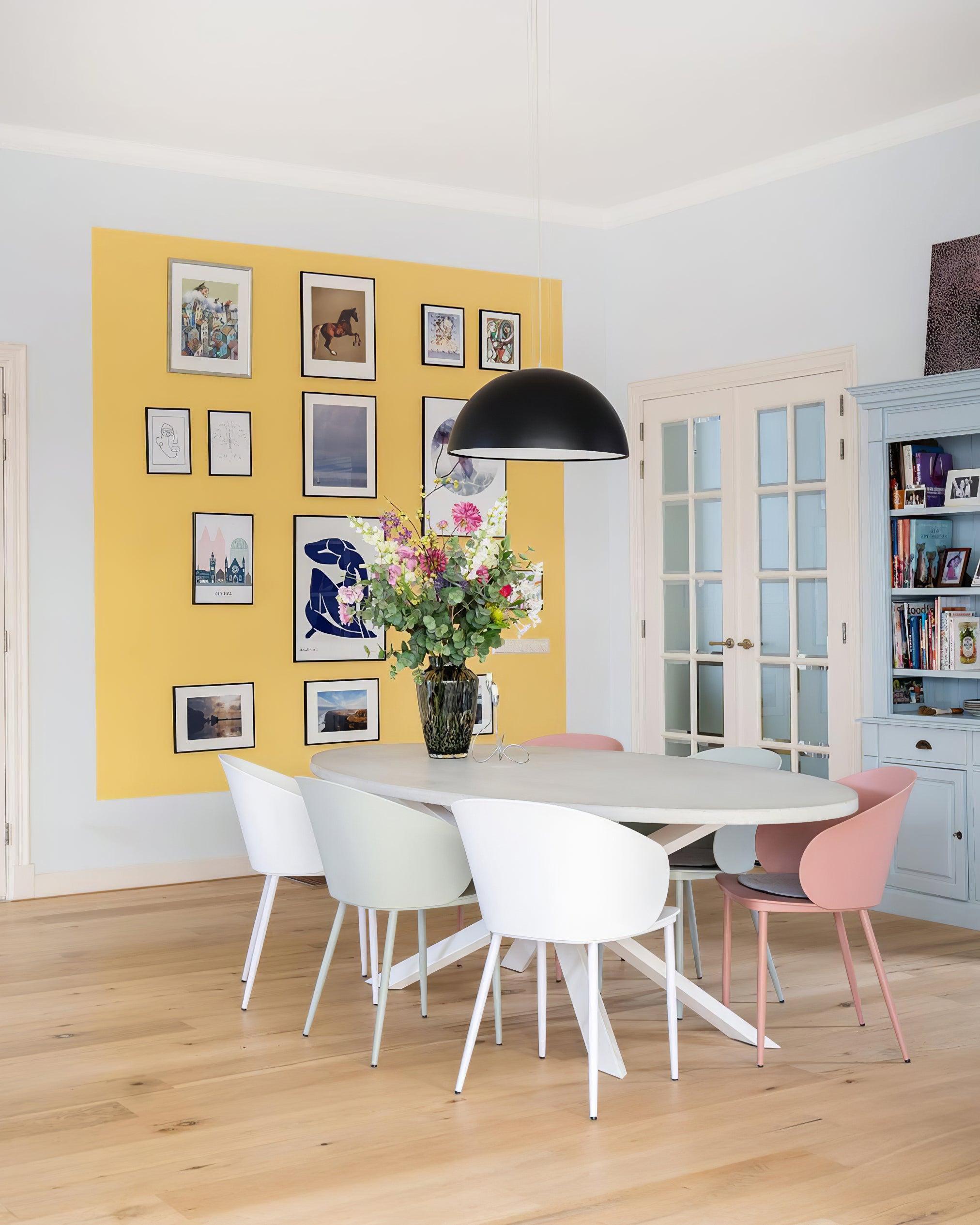 Elegant Black Dome Suspension with Embossed Plaster Interior