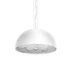Elegant Black Dome Suspension with Embossed Plaster Interior