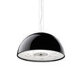 Elegant Black Dome Suspension with Embossed Plaster Interior