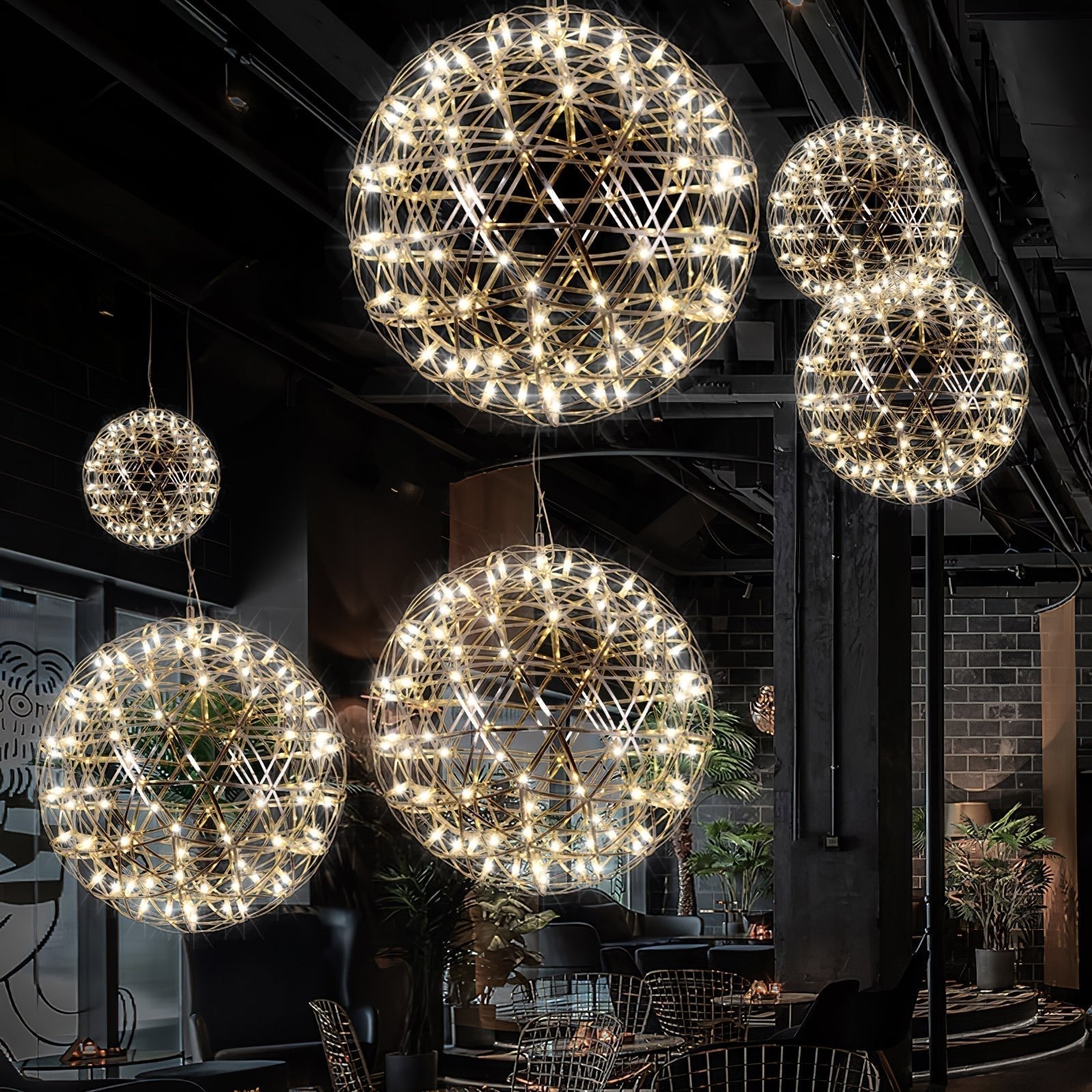 Ivthayra Luxury Postmodern Golden Ball Suspension