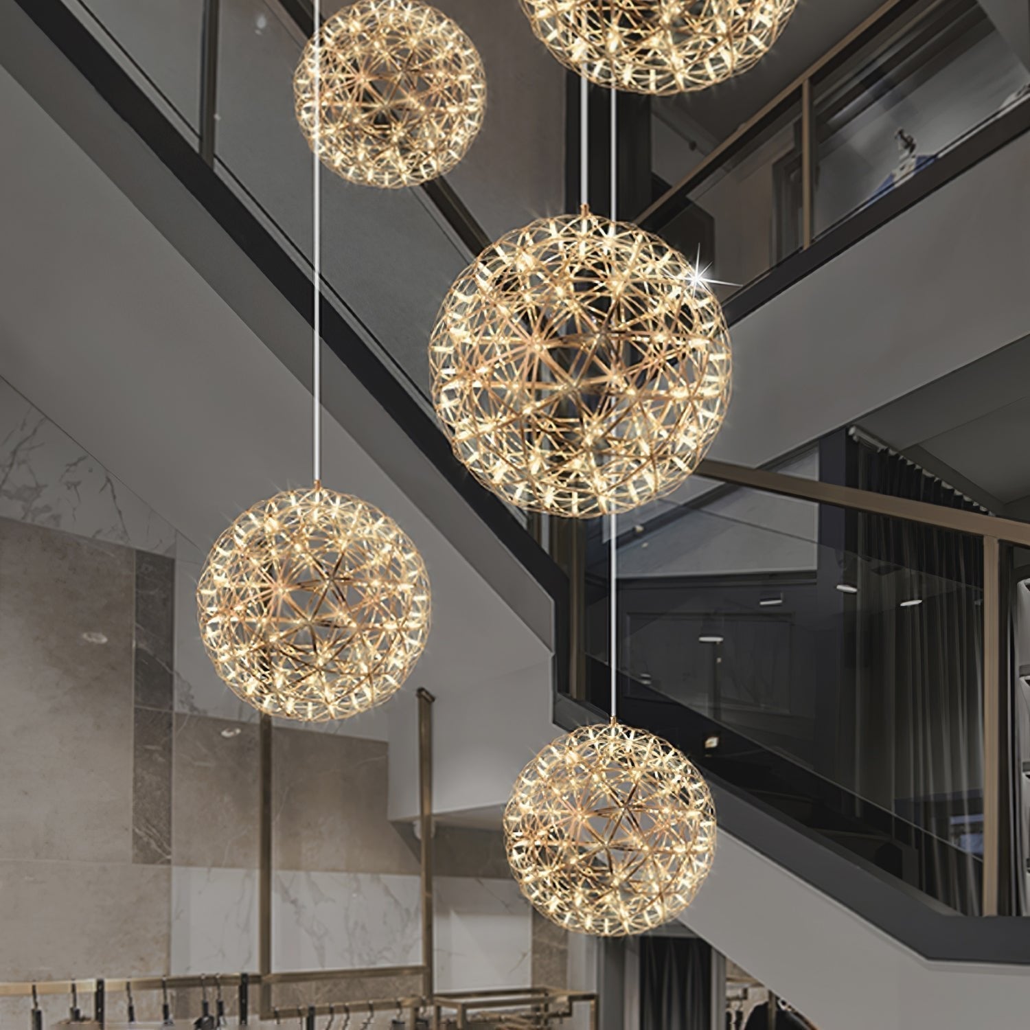 Ivthayra Postmodern Luxury Sphere Gold Pendant Light