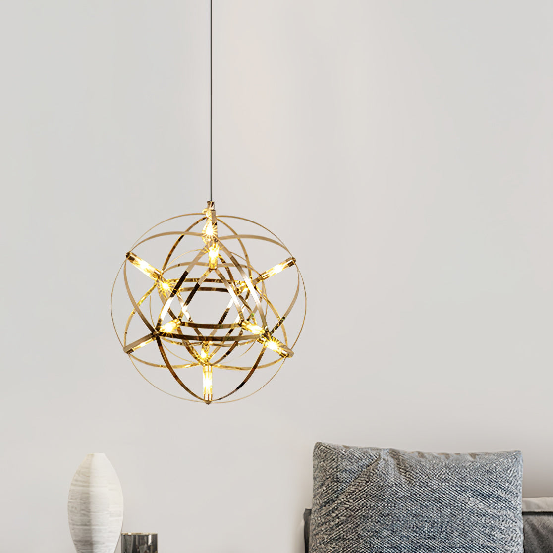 Ivthayra Luxury Postmodern Golden Ball Suspension