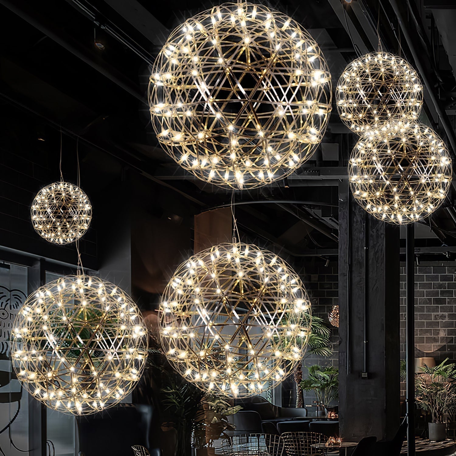 Ivthayra Luxury Postmodern Golden Ball Suspension