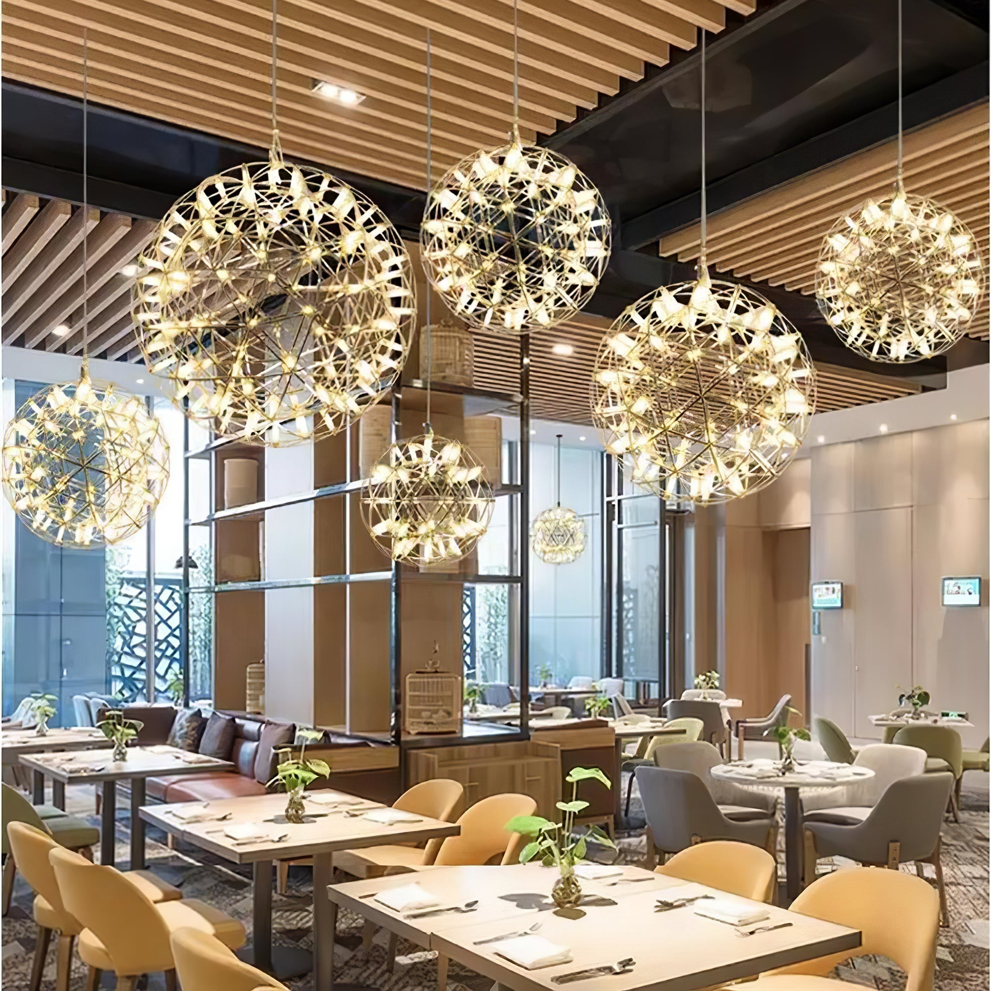 Ivthayra Luxury Postmodern Golden Ball Suspension