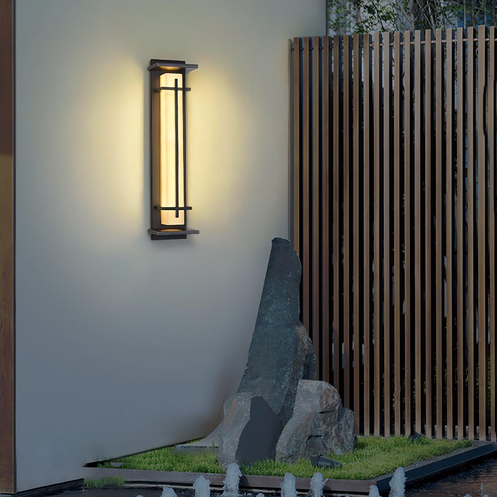 Ray Square Outdoor Wall Light Imitation Alabaster Waterproof