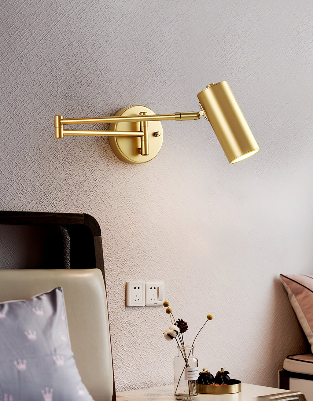 Modern Adjustable Swing Arm LED Wall Sconce 1-Light