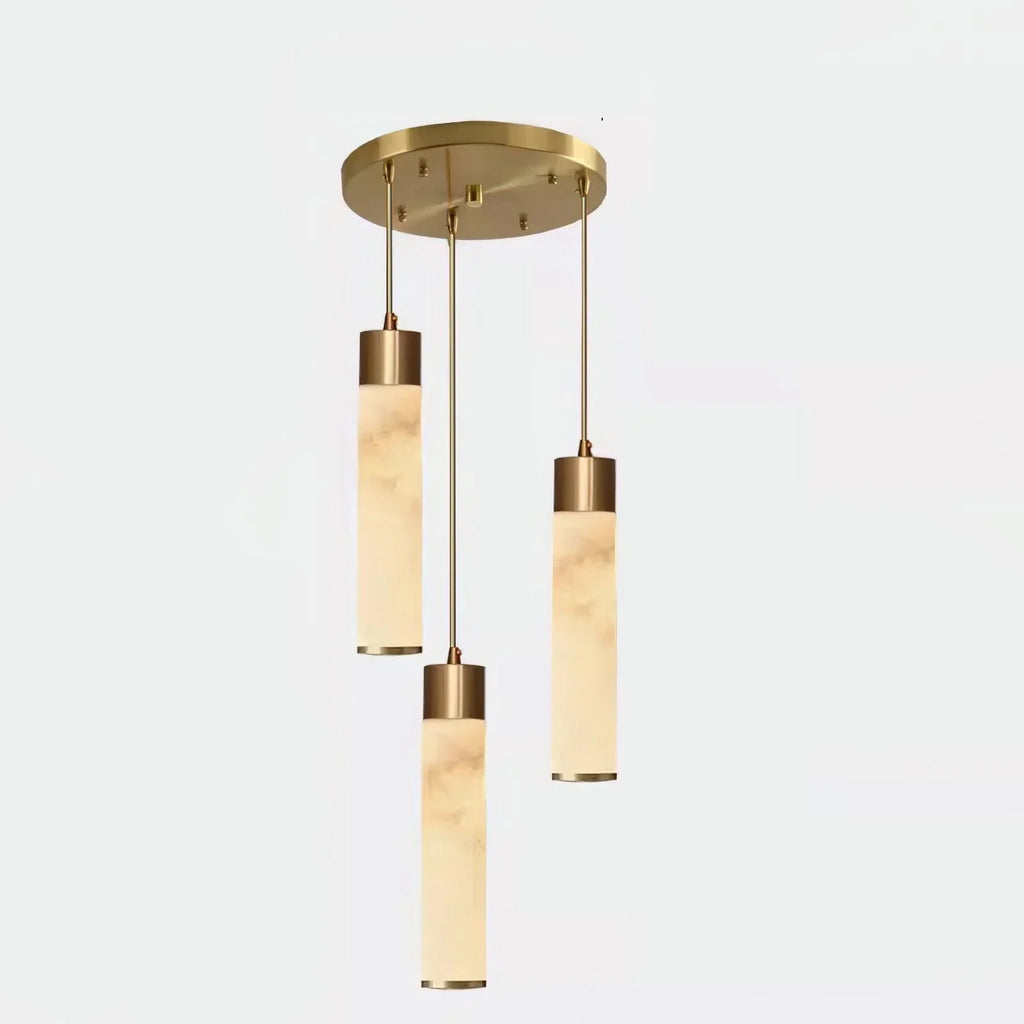 Dike White Alabaster Pendant Light