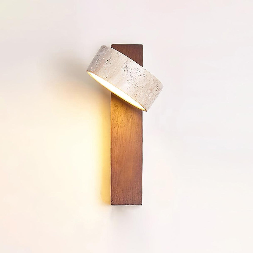 Jovan Wall Sconce in Travertine & Wood