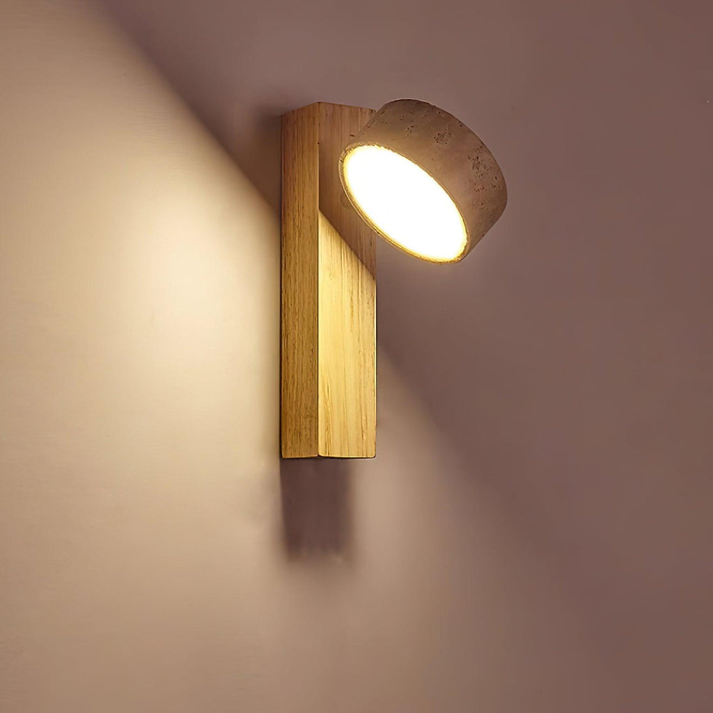 Jovan Wall Sconce in Travertine & Wood