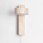 Jovan Wall Sconce in Travertine & Wood