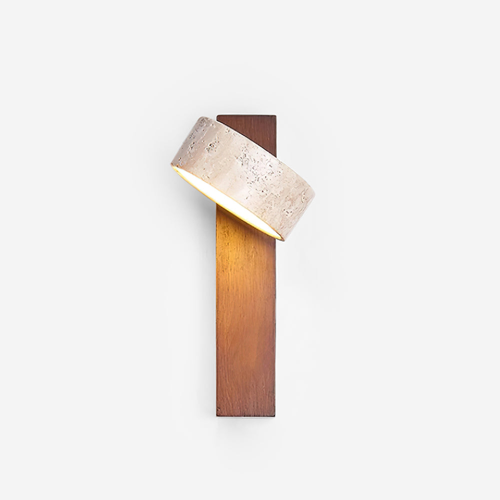 Jovan Wall Light Made of Travertine and Wood