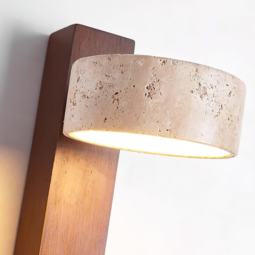Jovan Wall Sconce in Travertine & Wood
