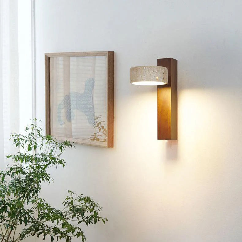 Thales Travertine Rotatable Wall Lamp