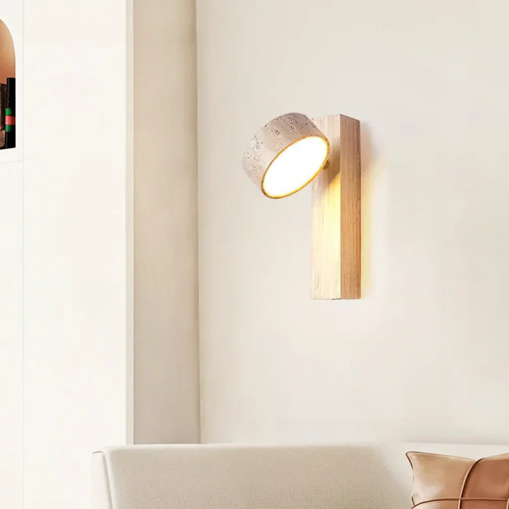 Thales Travertine Rotatable Wall Lamp