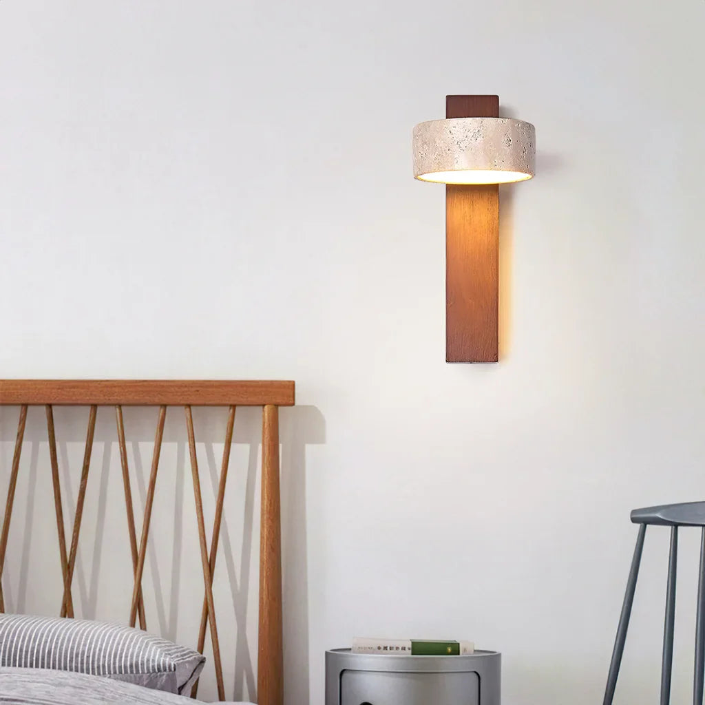 Thales Travertine Rotatable Wall Lamp