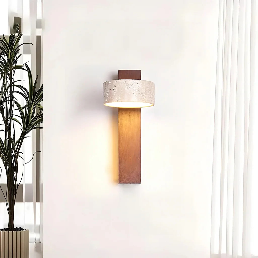 Thales Travertine Rotatable Wall Lamp