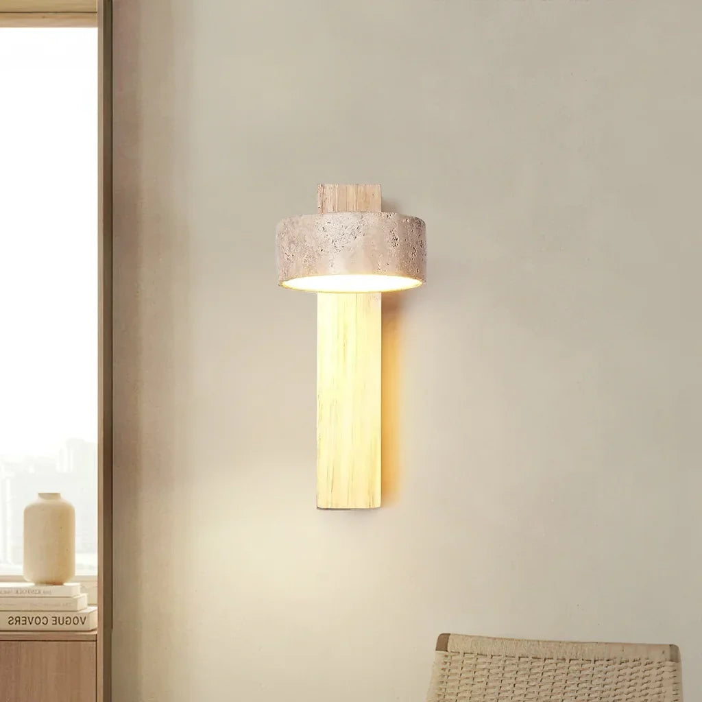 Thales Travertine Rotatable Wall Lamp