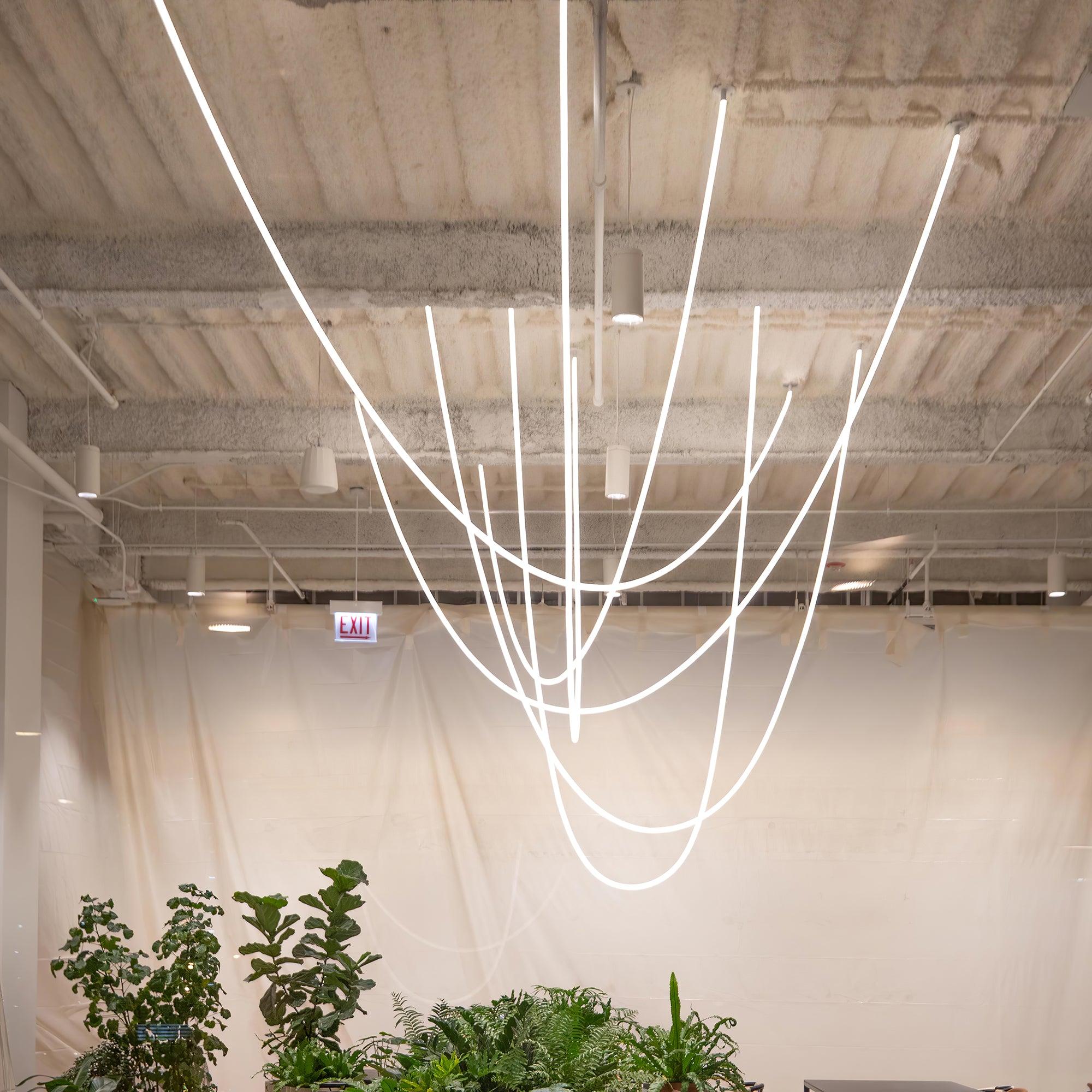 Solara Pendant Light Flexible Curve Silicone Brass