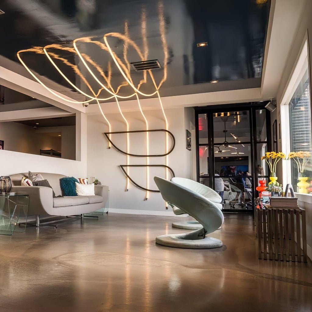 Solara Pendant Light Flexible Curve Silicone Brass
