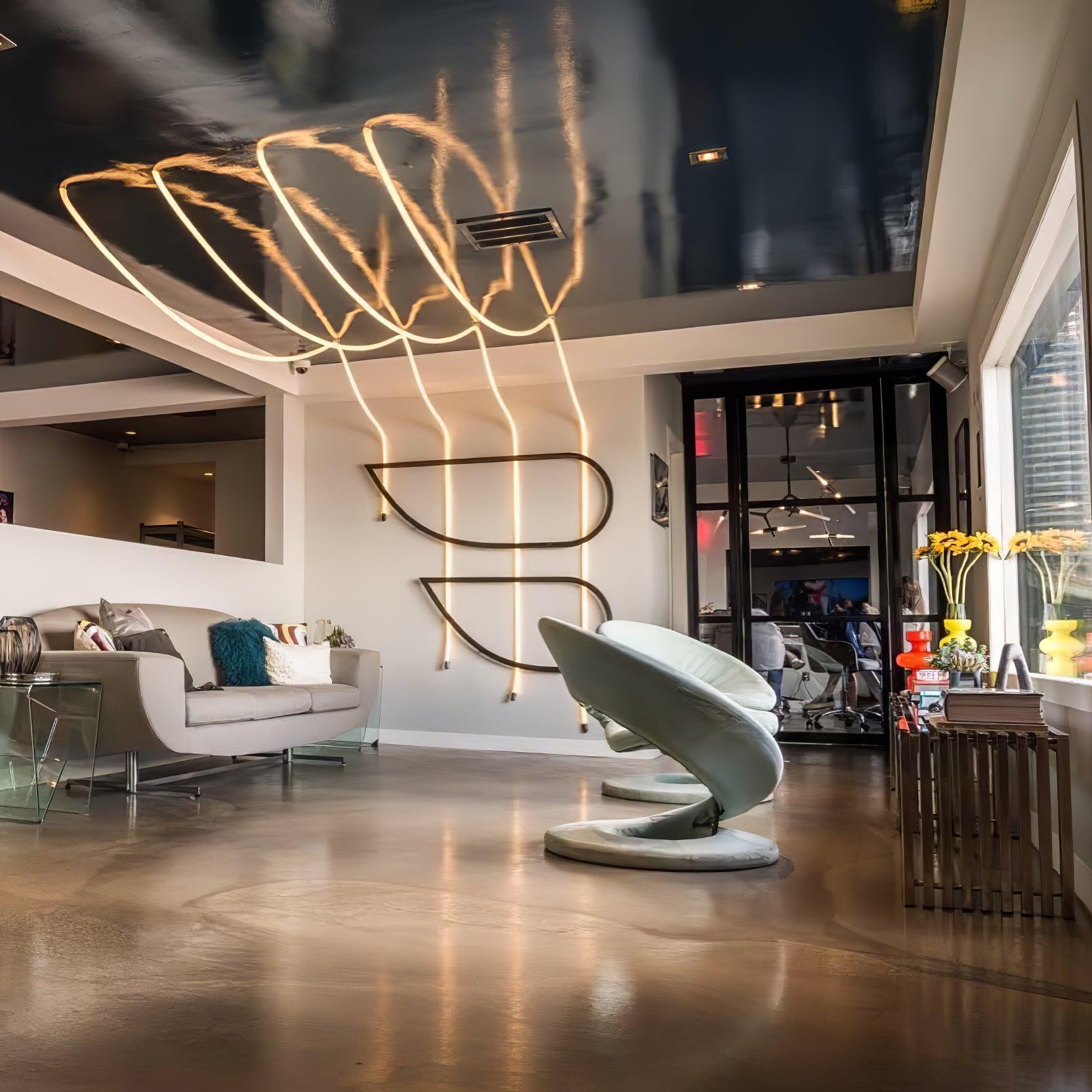 Solara Pendant Light Flexible Curve Silicone Brass