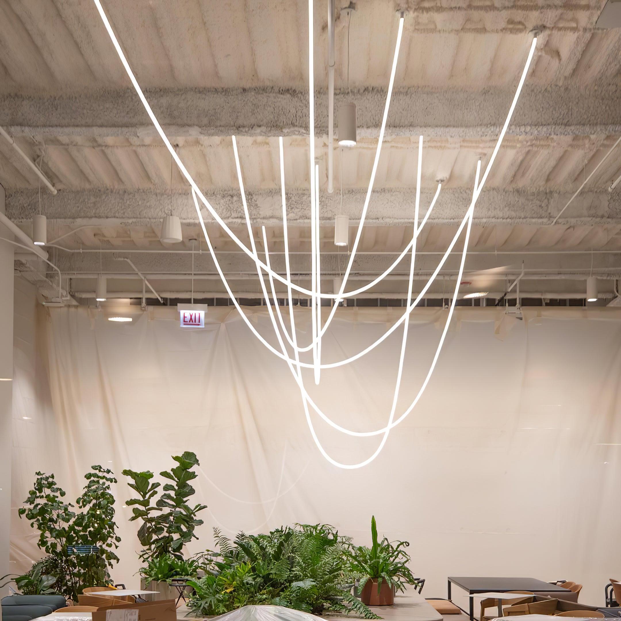 Solara Pendant Light Flexible Curve Silicone Brass