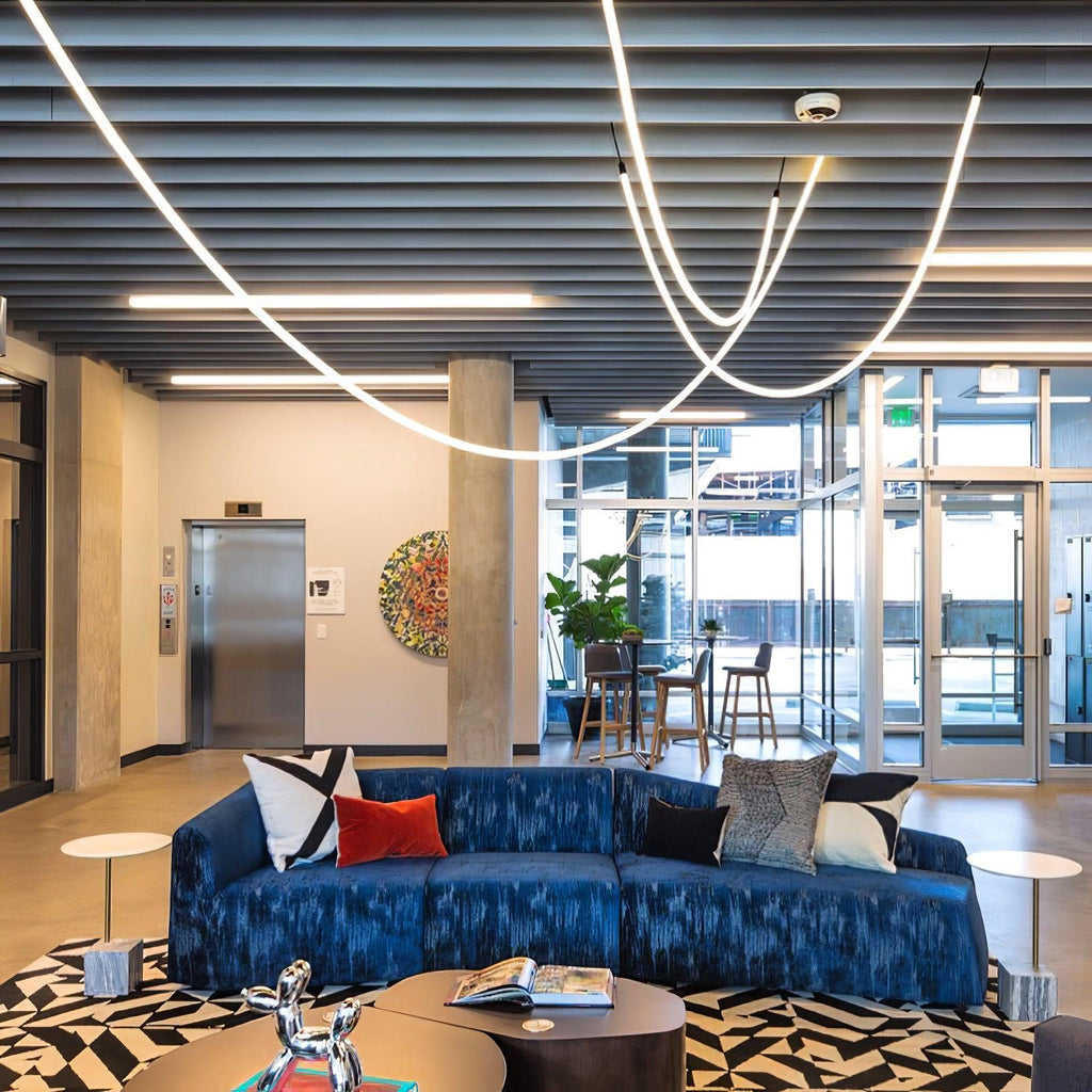 Solara Pendant Light Flexible Curve Silicone Brass