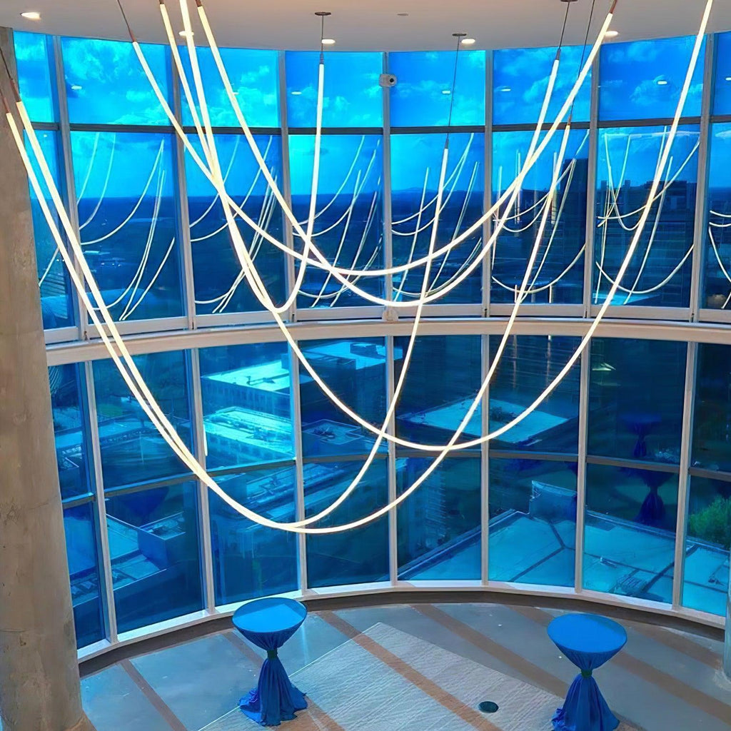 Solara Pendant Light Flexible Curve Silicone Brass