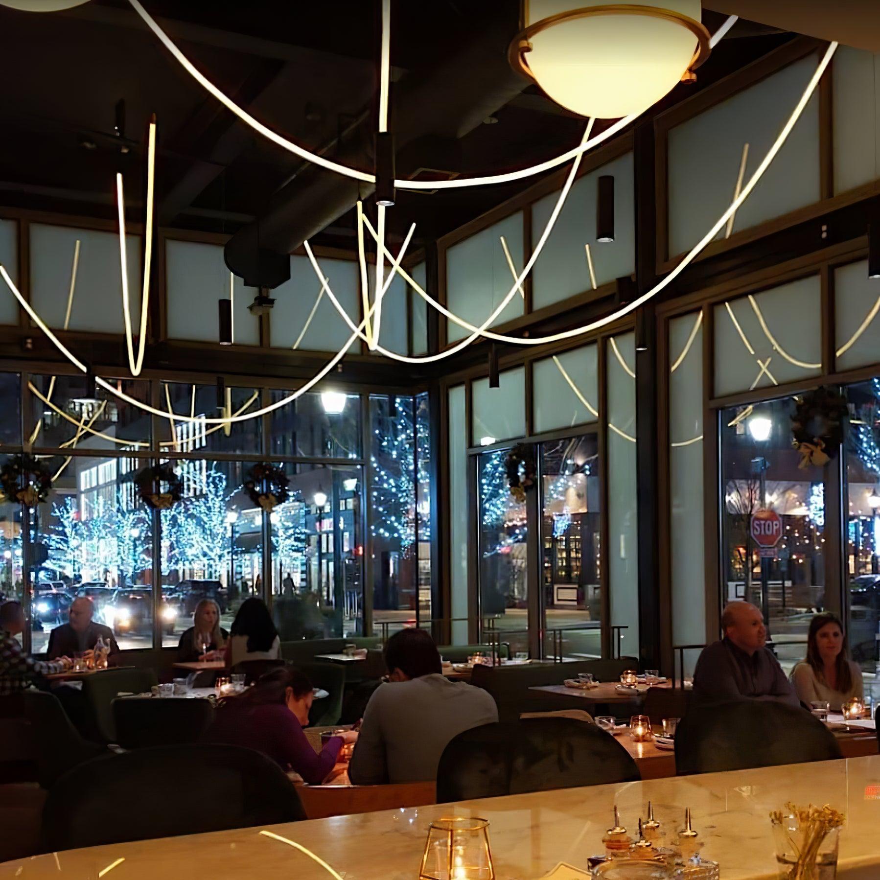 Solara Pendant Light Flexible Curve Silicone Brass