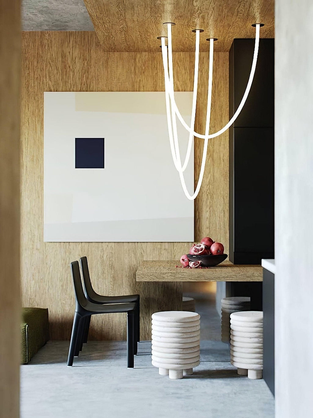 Solara Pendant Light Flexible Curve Silicone Brass