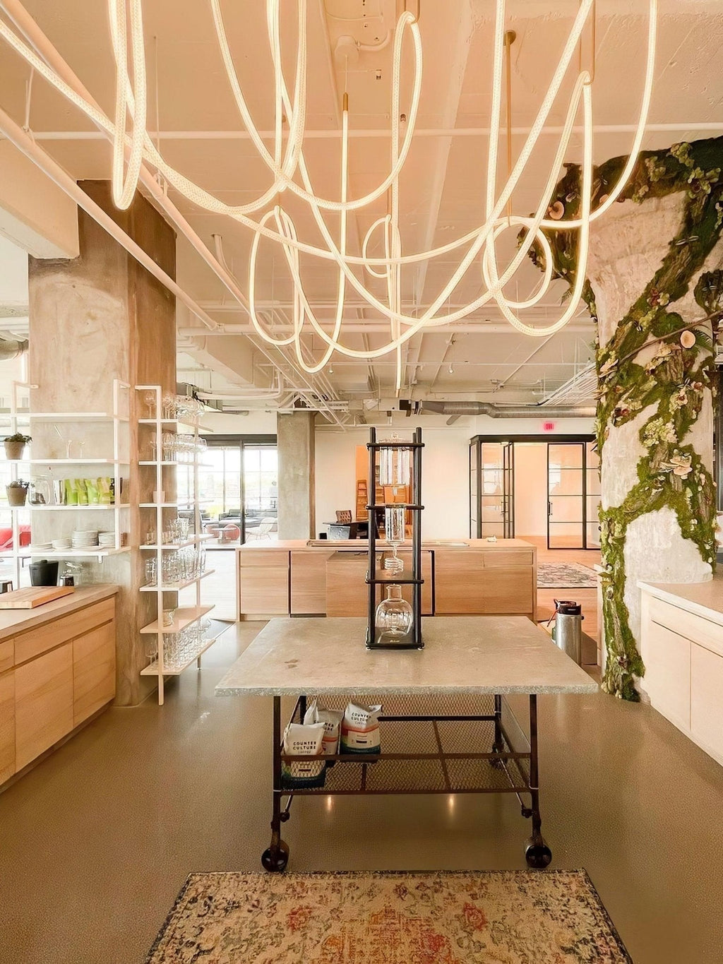 Solara Pendant Light Flexible Curve Silicone Brass