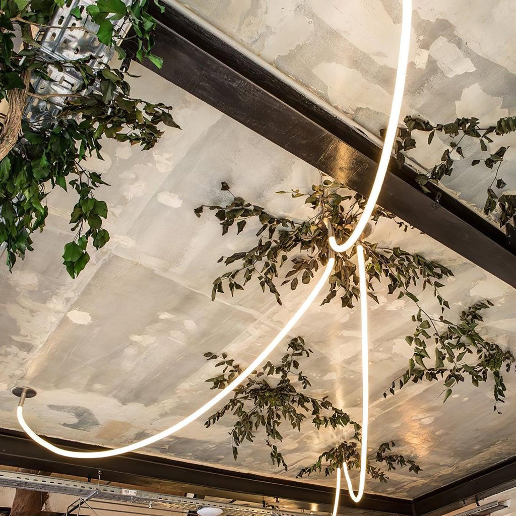 Solara Pendant Light Flexible Curve Silicone Brass