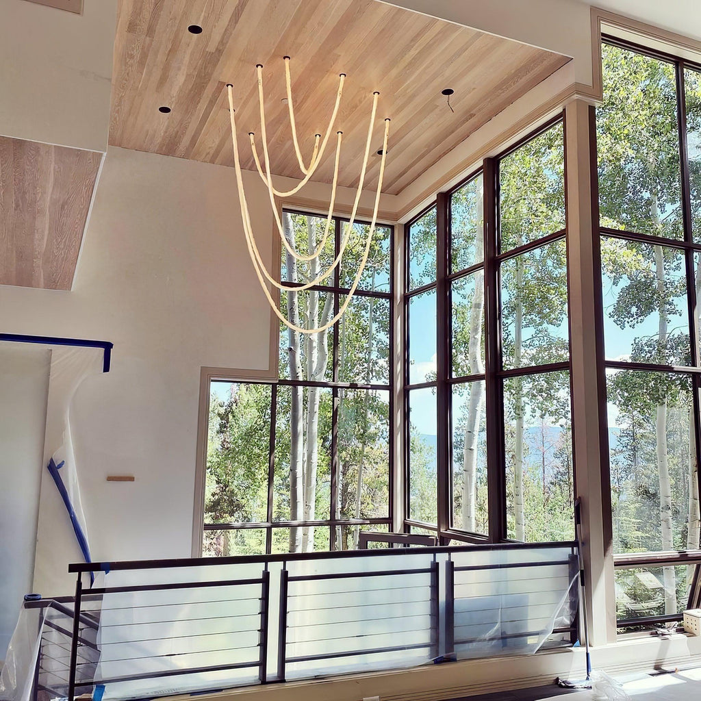 Solara Pendant Light Flexible Curve Silicone Brass