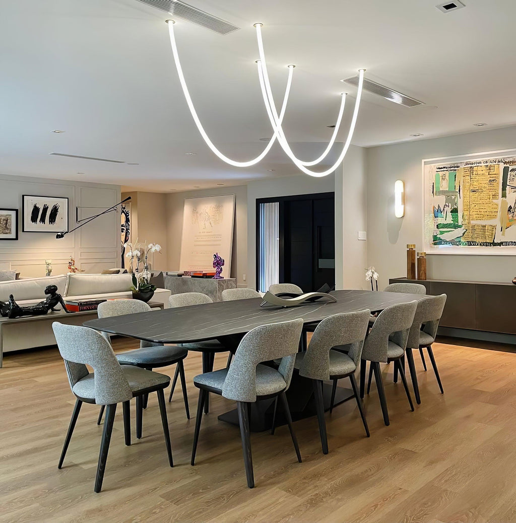 Solara Pendant Light Flexible Curve Silicone Brass