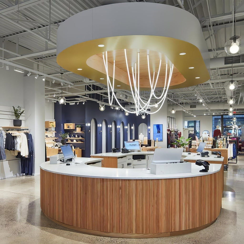 Solara Pendant Light Flexible Curve Silicone Brass