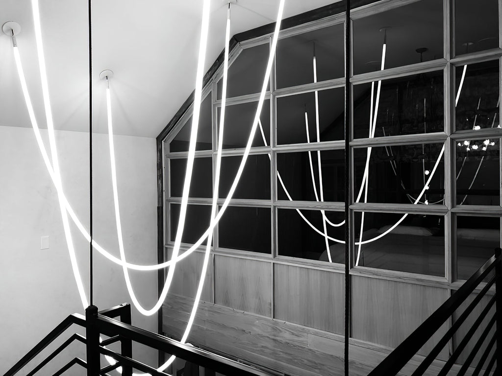 Solara Pendant Light Flexible Curve Silicone Brass