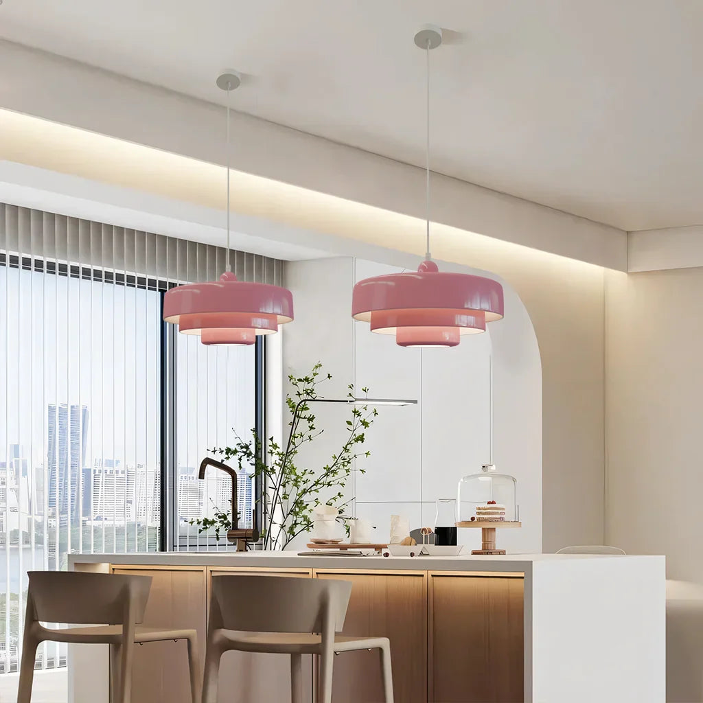 Hind Triple Layer Disc Macaron Pendant Light