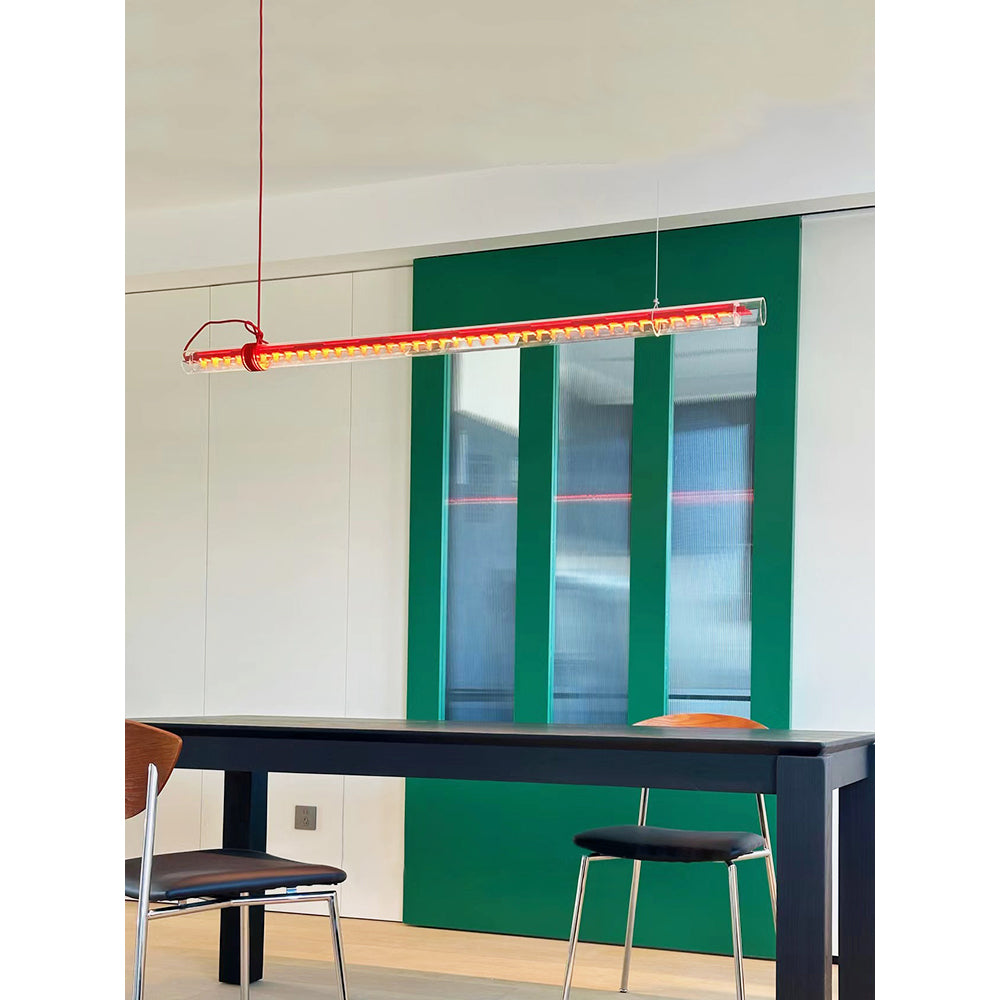 Modern Linear Minimalist LED Glass Light Pendant