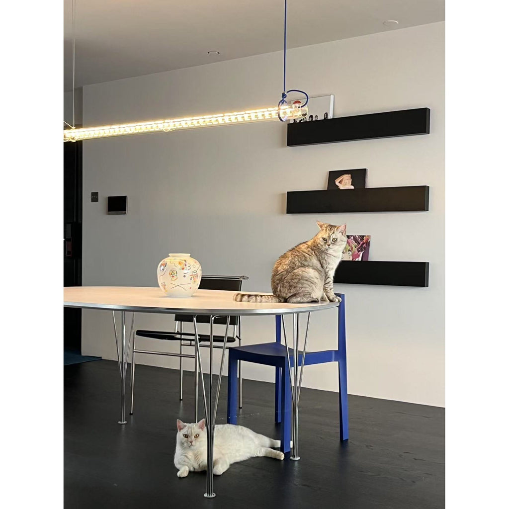 Modern Linear Minimalist LED Glass Light Pendant