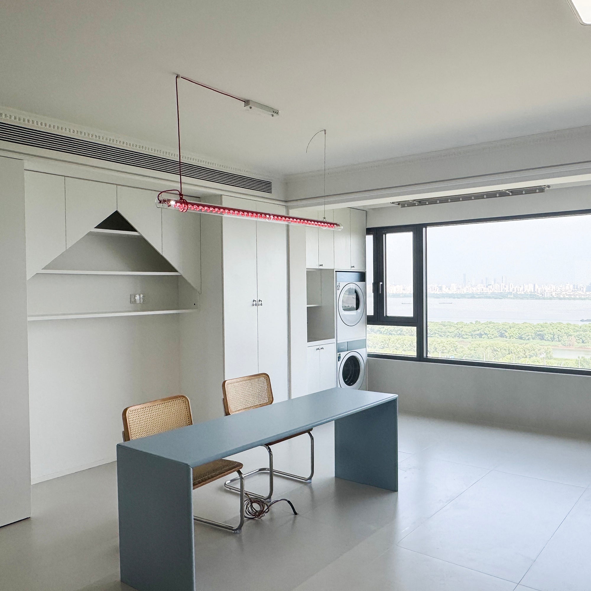 Modern Linear Minimalist LED Glass Light Pendant